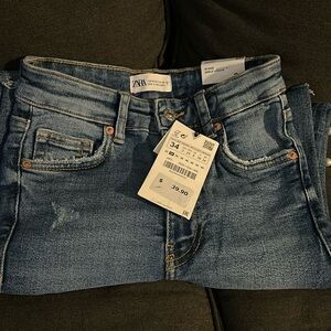 Zara Distressed High-Rise Ankle Length